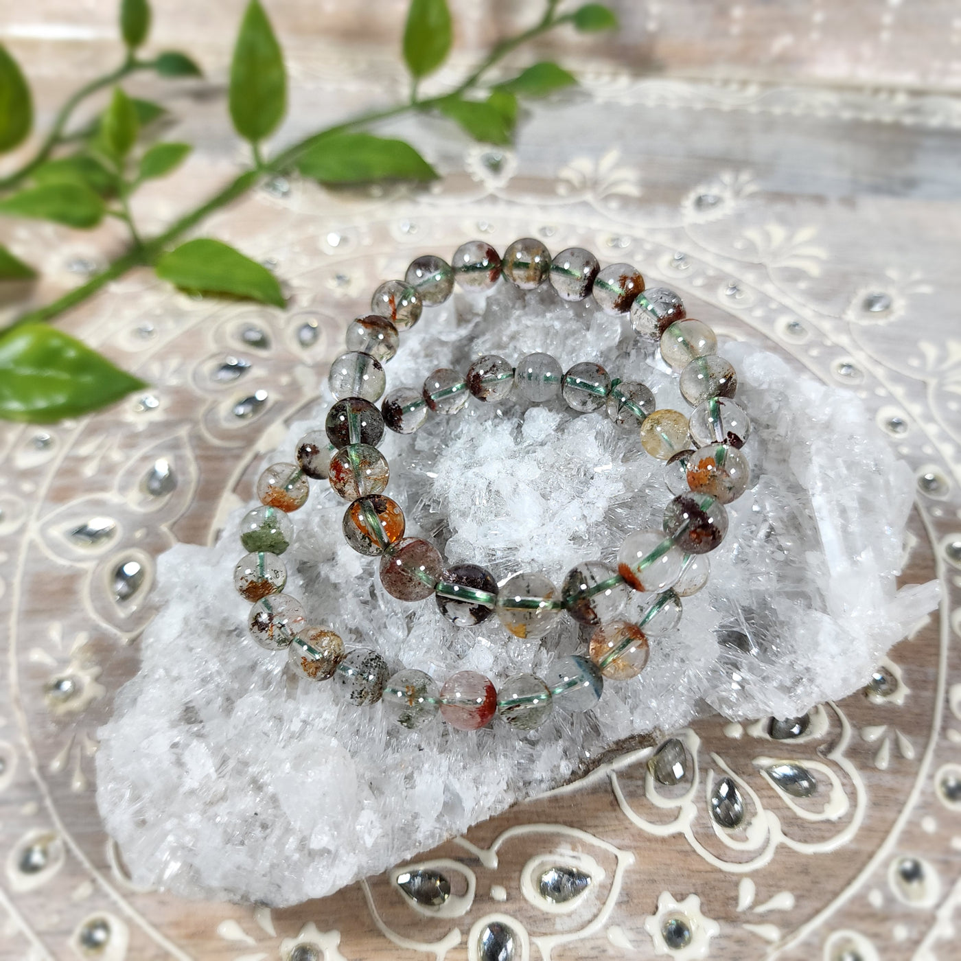 Garden Quartz - Lodolite Bracelet - 6mm