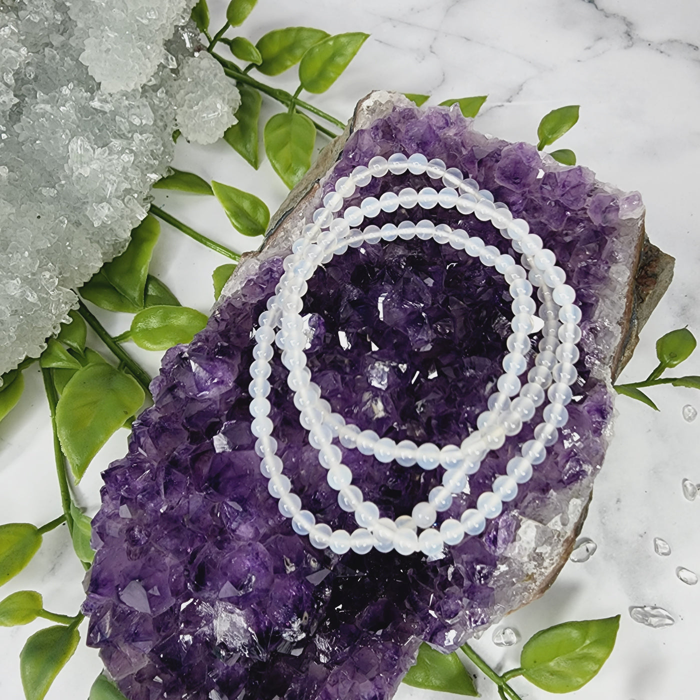 White Agate Bracelet - 4mm