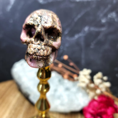 Rhodonite Skull