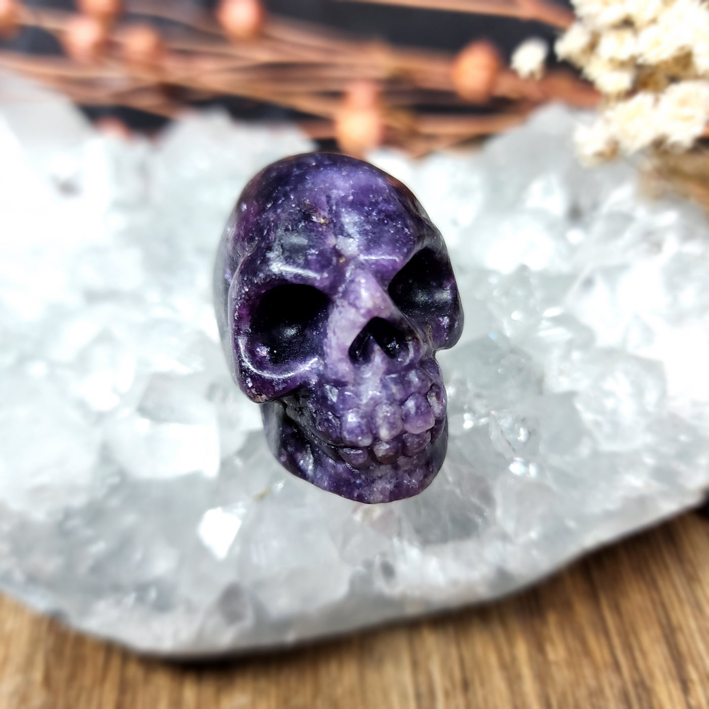 Lepidolite Skull