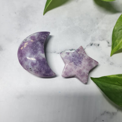 Lepidolite Moon & Star Duo