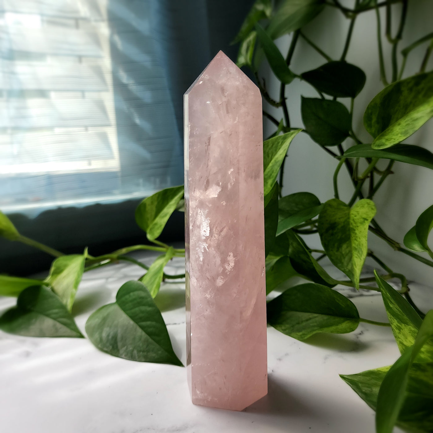XXL Rose Quartz Tower