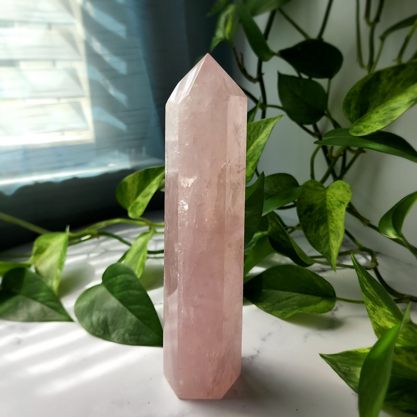 XXL Rose Quartz Tower