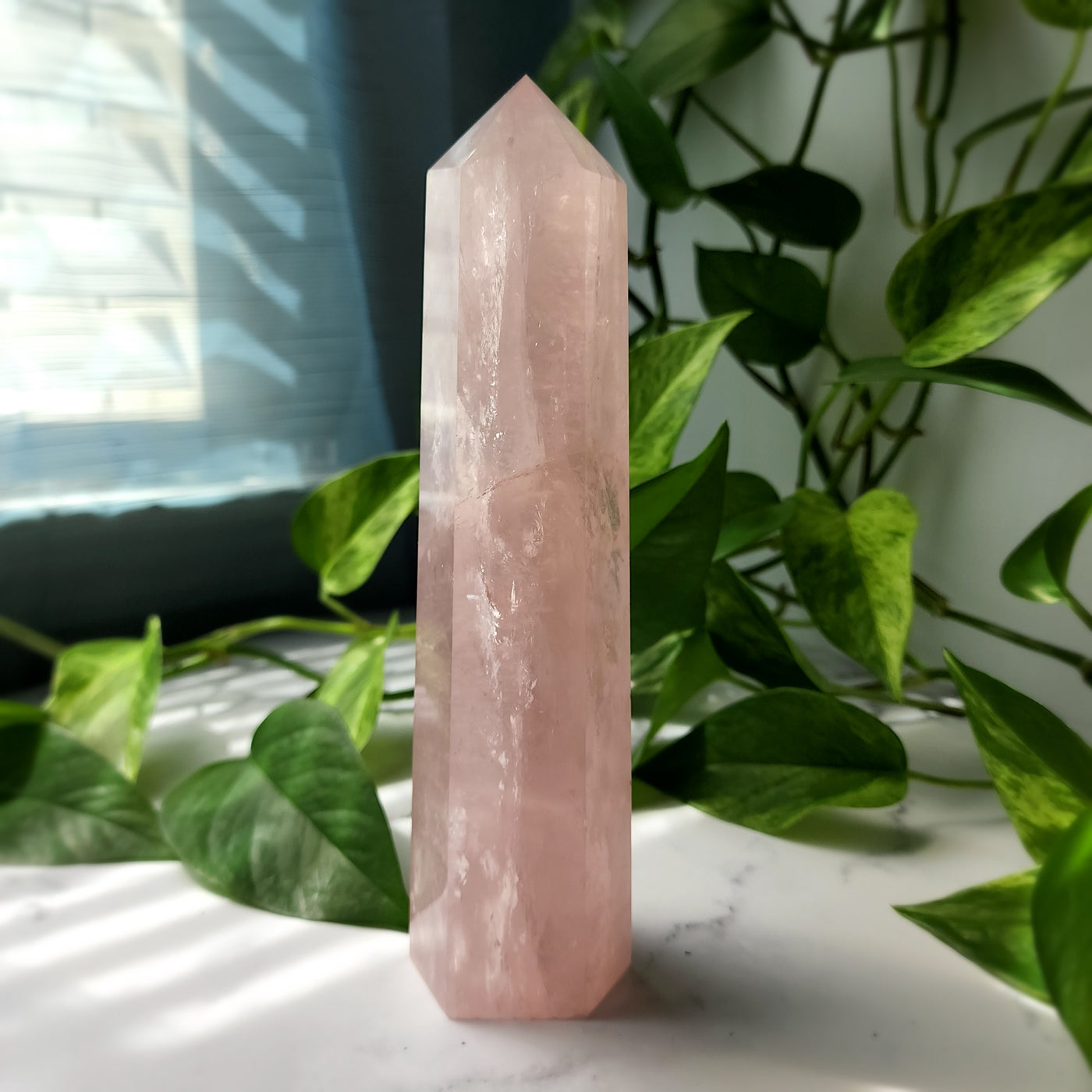 XXL Rose Quartz Tower